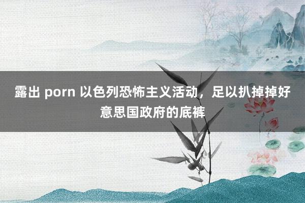 露出 porn 以色列恐怖主义活动，足以扒掉掉好意思国政府的底裤