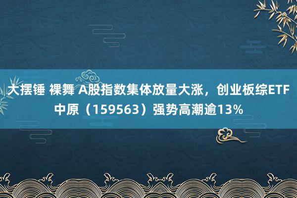 大摆锤 裸舞 A股指数集体放量大涨，创业板综ETF中原（159563）强势高潮逾13%