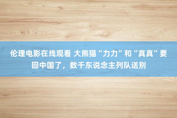 伦理电影在线观看 大熊猫“力力”和“真真”要回中国了，数千东说念主列队送别