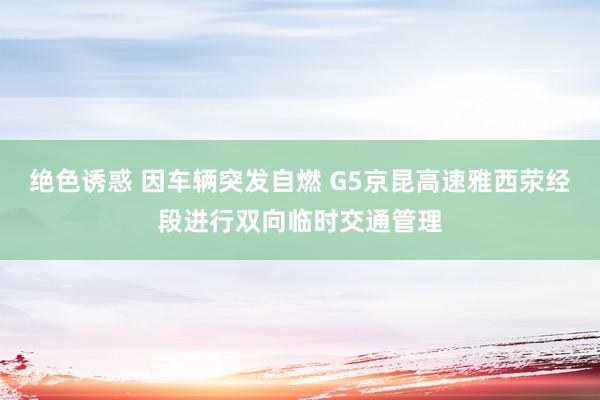 绝色诱惑 因车辆突发自燃 G5京昆高速雅西荥经段进行双向临时交通管理