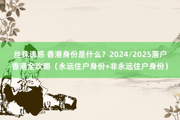 丝袜诱惑 香港身份是什么？2024/2025落户香港全攻略（永远住户身份+非永远住户身份）