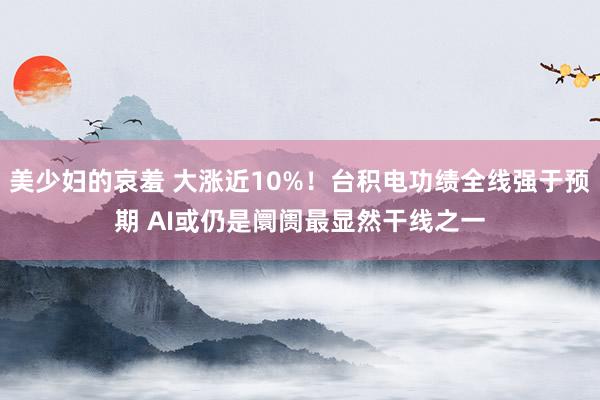 美少妇的哀羞 大涨近10%！台积电功绩全线强于预期 AI或仍是阛阓最显然干线之一