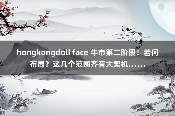 hongkongdoll face 牛市第二阶段！若何布局？这几个范围齐有大契机……