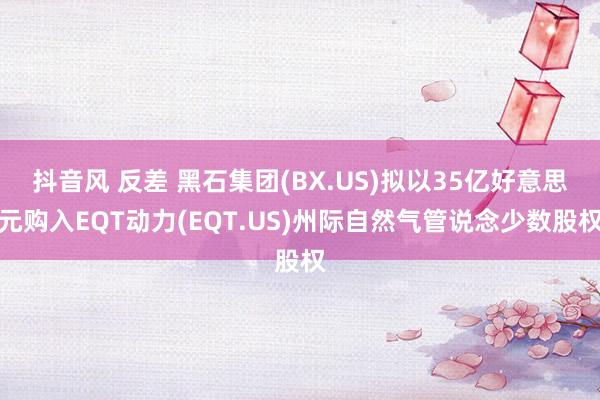 抖音风 反差 黑石集团(BX.US)拟以35亿好意思元购入EQT动力(EQT.US)州际自然气管说念少数股权