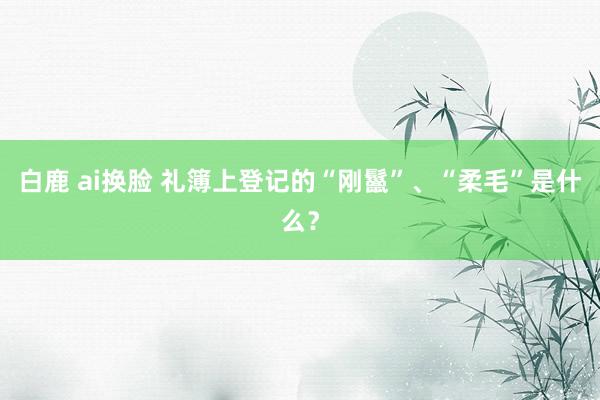 白鹿 ai换脸 礼簿上登记的“刚鬣”、“柔毛”是什么？