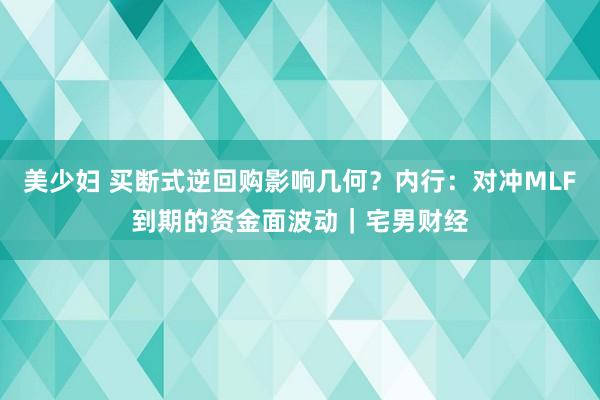 美少妇 买断式逆回购影响几何？内行：对冲MLF到期的资金面波动｜宅男财经