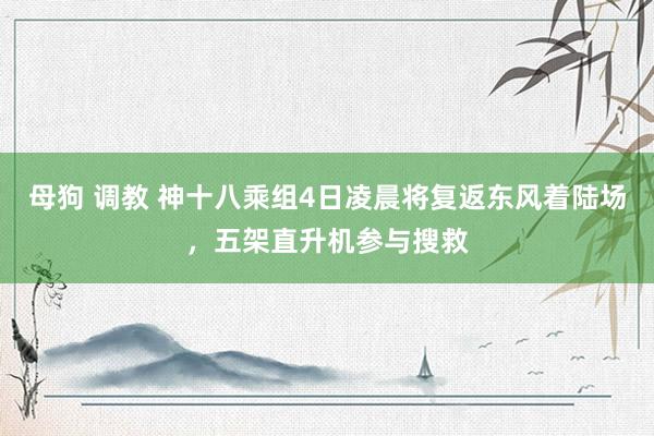 母狗 调教 神十八乘组4日凌晨将复返东风着陆场，五架直升机参与搜救