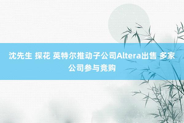 沈先生 探花 英特尔推动子公司Altera出售 多家公司参与竞购