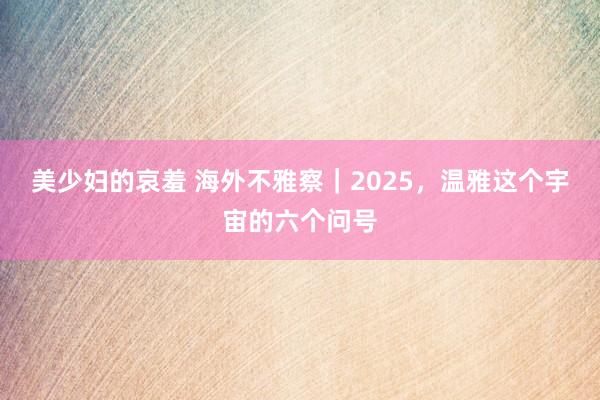 美少妇的哀羞 海外不雅察｜2025，温雅这个宇宙的六个问号