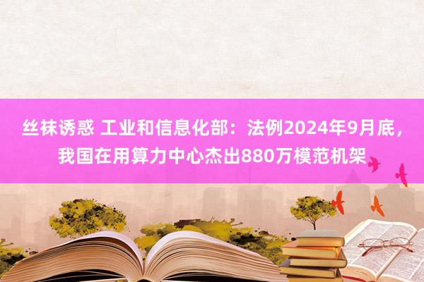 丝袜诱惑 工业和信息化部：法例2024年9月底，我国在用算力中心杰出880万模范机架